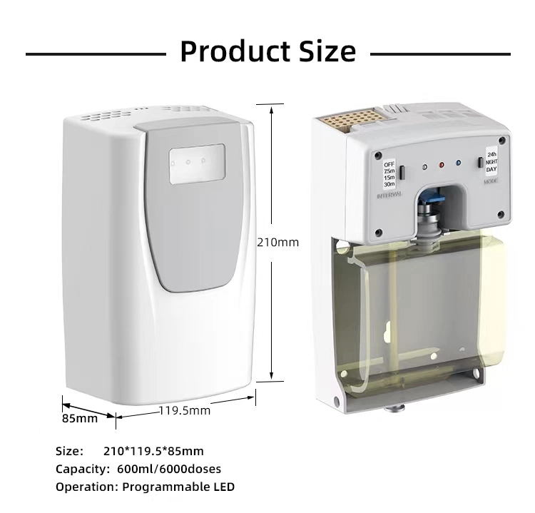 White/Black Big Capacity Programmable LED Urinal Sanitizer Dispenser for Toilet
