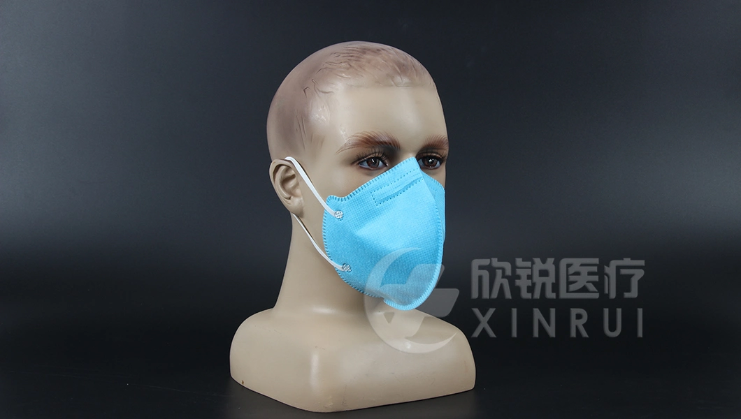 Disposable Industrial Protective KN95 Face Mask Without Valve Blue