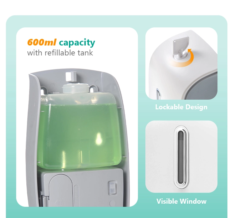 Svavo Touch Free Automatic Foam Sensor Plastic Soap Dispenser Touchless for Bathroom