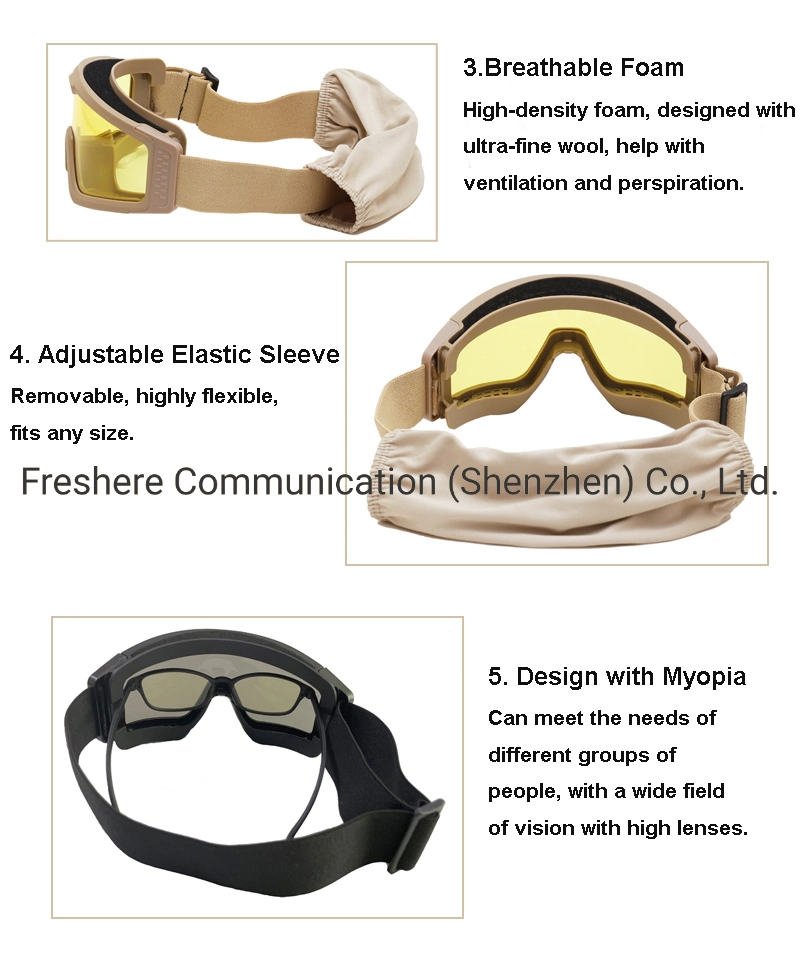 3mm Anti Impact Shatterproof Shooting Goggles En166 Anti Ballistic Glasses Tactical Goggles