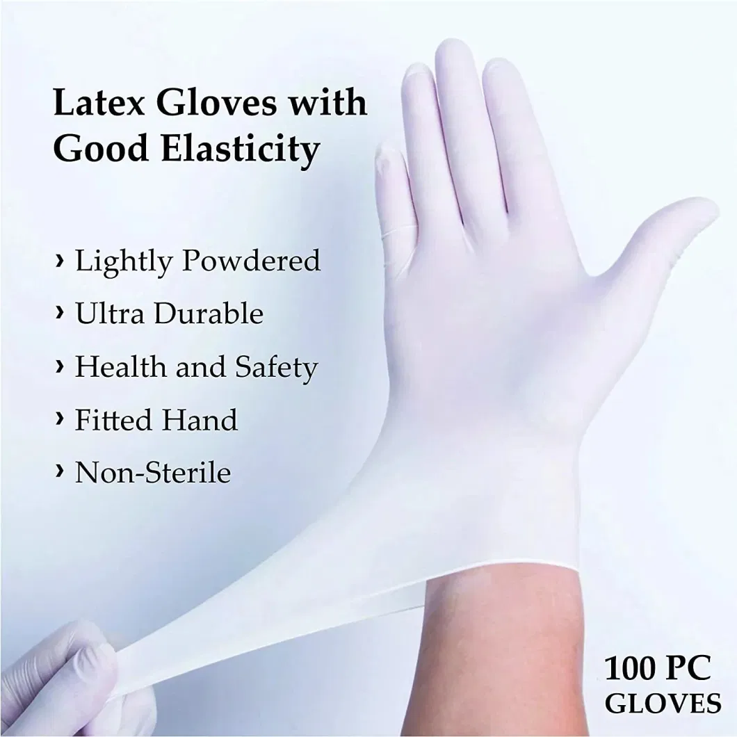 Medical Protective Disposable Tattoo Safety Work Glove, Rubber Medical Examination Latex Gloves