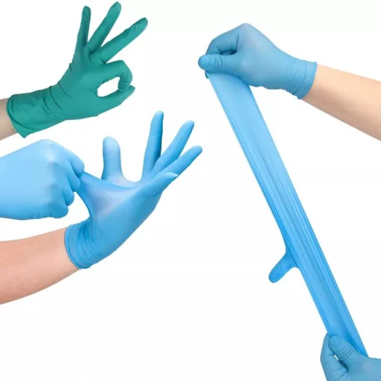 Malaysia Factory Safety Disposable Blue Heavy Duty Work Examination Nitrile/Vinyl/PVC/Rubber/Latex/ Gloves